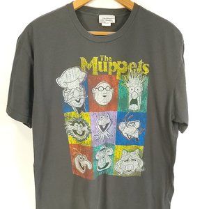 The Muppets Graphic T-Shirt Men's XL Black Gray Walt Disney World Distressed